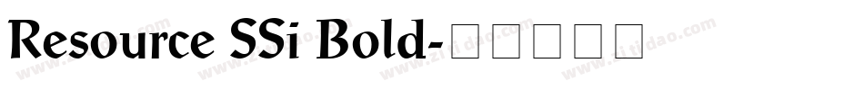 Resource SSi Bold字体转换